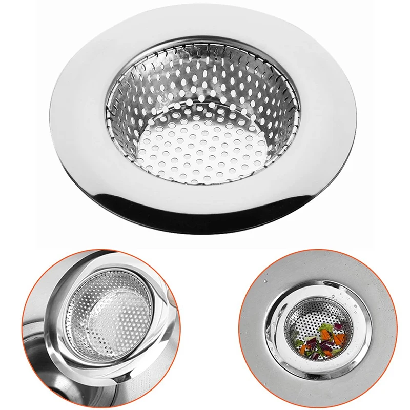 1Pc Kitchen Sink Filter Stainless Steel Mesh Sink Strainer Filter Bathroom Sink Strainer Drain Hole Filter Trap Waste Screen