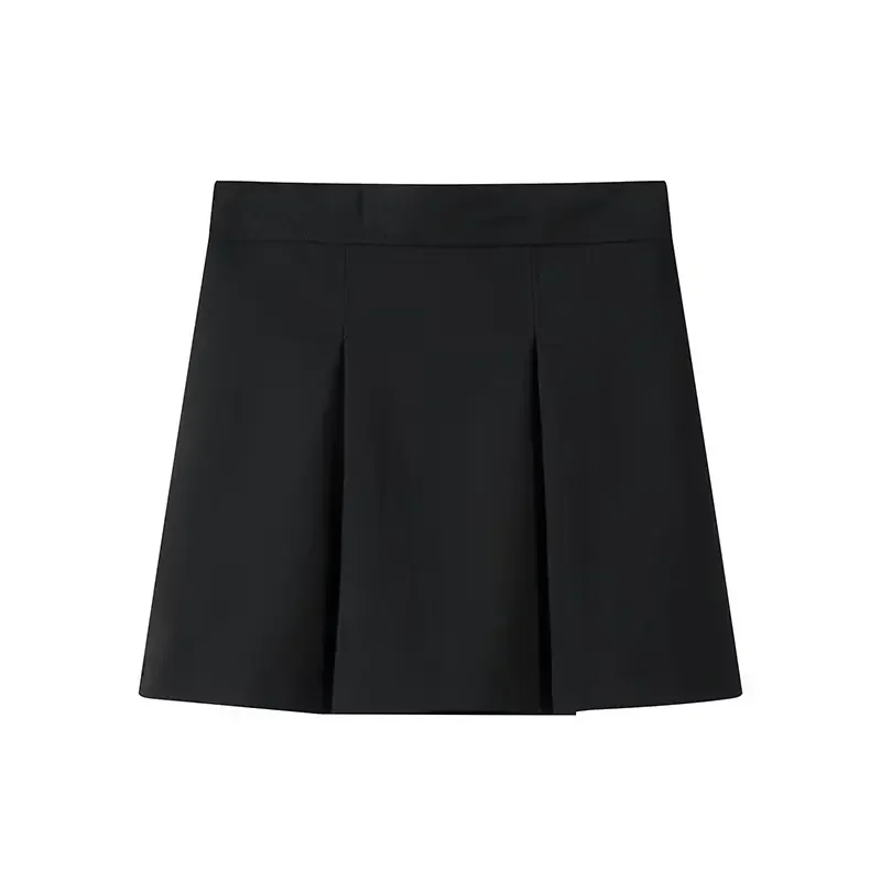 

Women's 2023 Chic Fashion Explosions Joker Pleated Mini Skirt Retro High Waist Zipper Female Overskirt Mujer