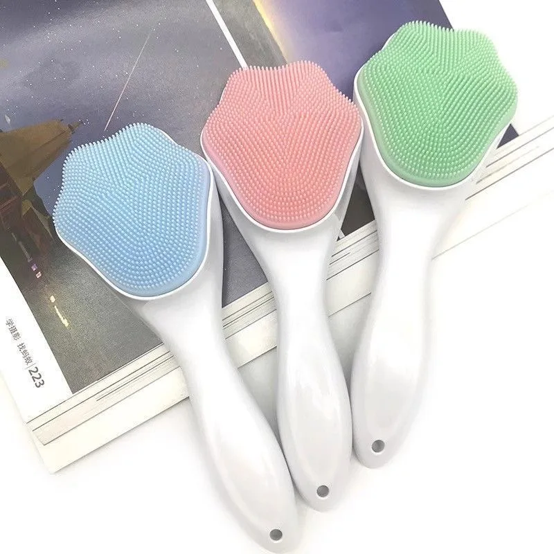 Soft Silicone Facial Brush Manual Massage Brush Cleanser To Remove Black Pores Deep Cleaning Brush