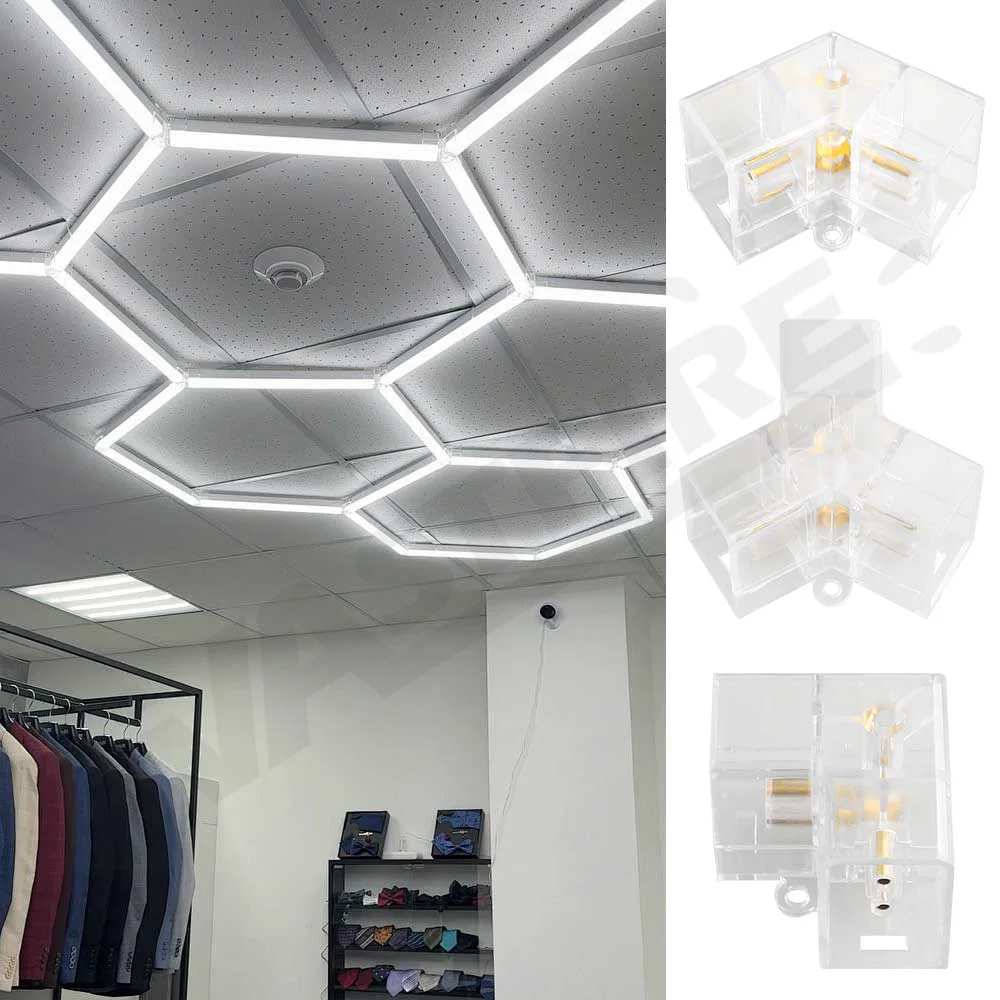 Customizable Hexagon LED Garage Light – DIY Honeycomb Design AC100V-240V for Car Body Lighting, Barbershop Workshop Commercial