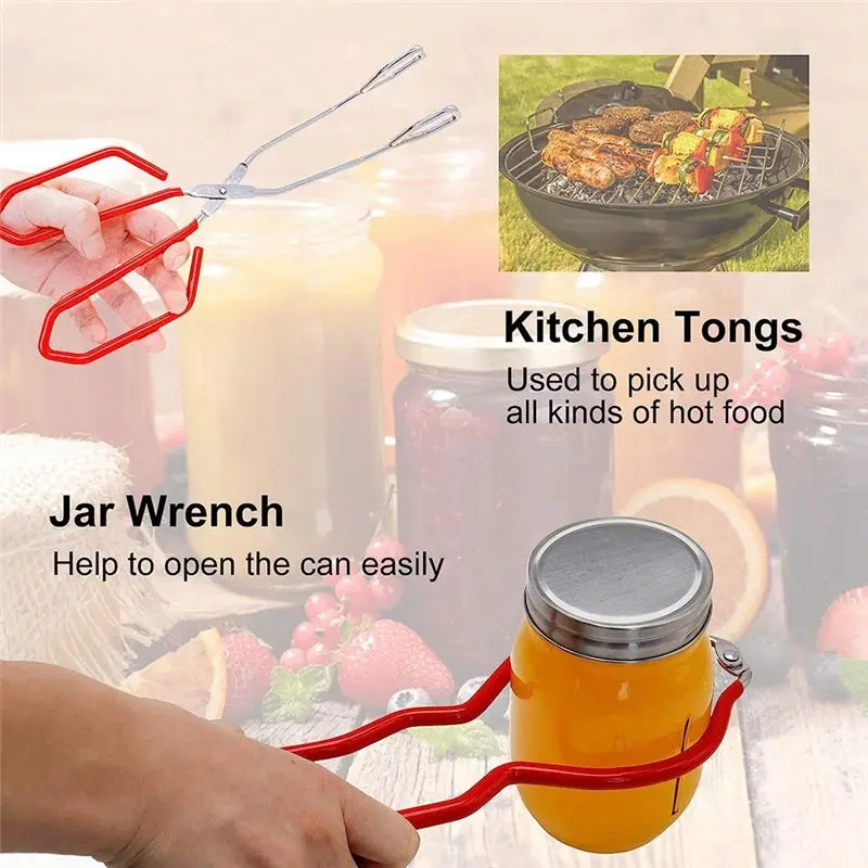 ABVC Canning Kit, Canning Pliers, Non-Slip Can Lifting Pliers, Can Tool, Kitchen Tool Anti-Scald Clamp Set