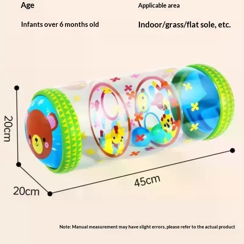 Inflatable Baby Crawling Roller Safe Non Toxic Material Fun Cartoon Prints For Infant Early Crawling Training 1Pcs