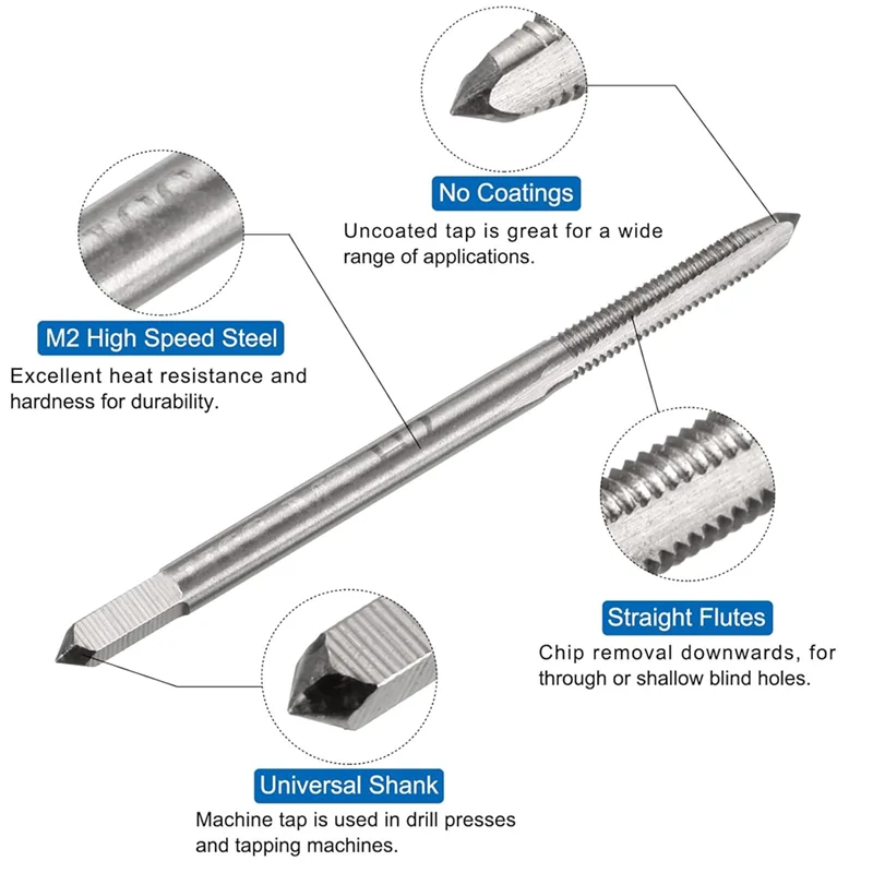

Набор сверл A02F, метчики с прямой канавкой M5 X 0,8 и спиральные сверла диаметром 4,2 мм с титановым покрытием, инструменты для нарезания резьбы HSS6542