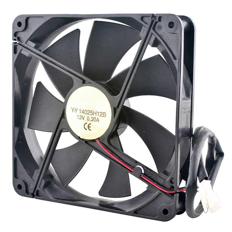 Y-Y 14025H12B 14 سنتيمتر 140 مللي متر مروحة 140x140x25 مللي متر DC12V 0.30A 2-pin 1800 دورة في الدقيقة المزدوج الكرة تحمل مروحة التبريد لإمدادات الطاقة الهيكل
