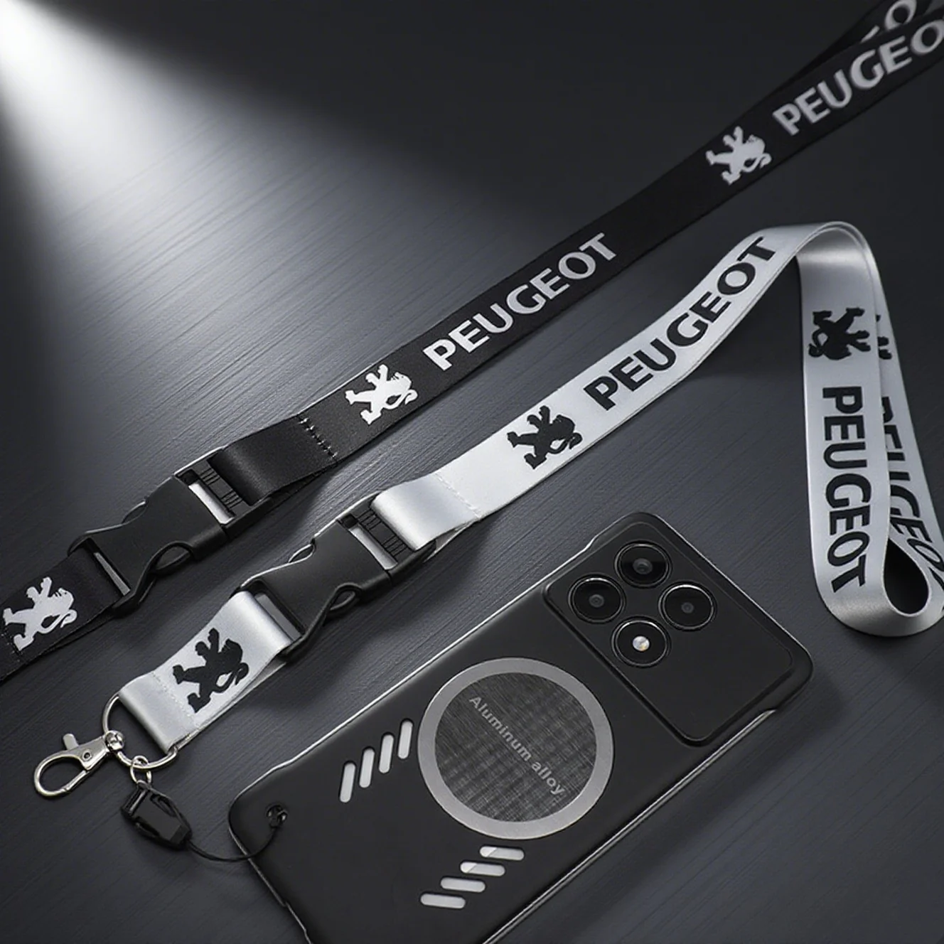 For Peugeot GT 3008 508 207 2008 5008 308 T9 208 Lanyard Nylon Printing Emblem Style Black White Red Blue Keychain Phone Strap