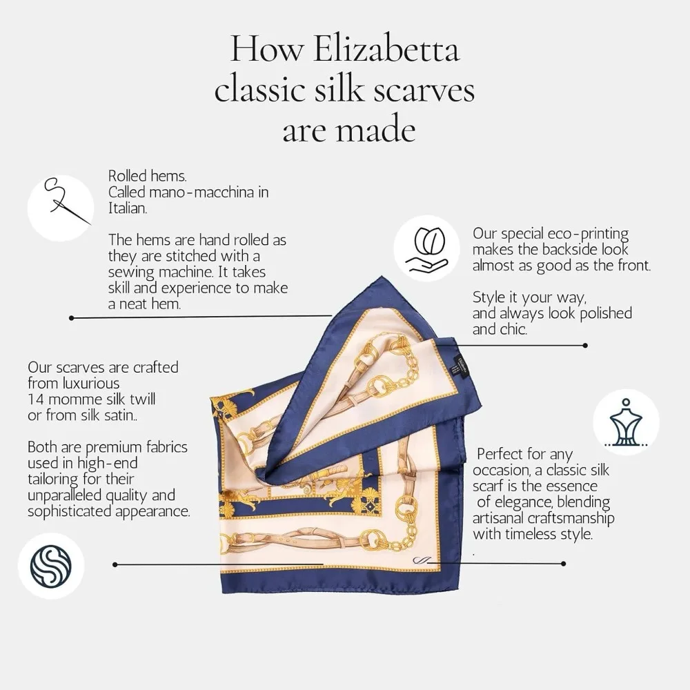 أوشحة مربعة إيطالية حريرية 100% - 35 تصميمًا فريدًا، مصنوعة يدويًا في إيطاليا، إكسسوارات أزياء نسائية #4
