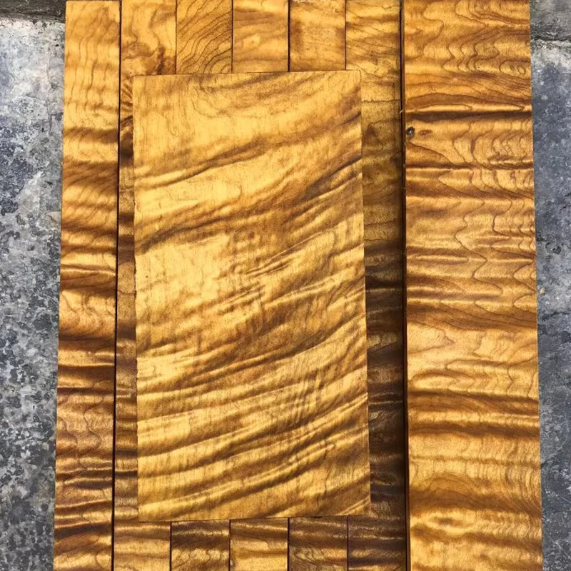 

Golden Nan Wood Logs With Water Ripples And Golden Solid Wood Slabs Handmade DIY Crafts Production Materials