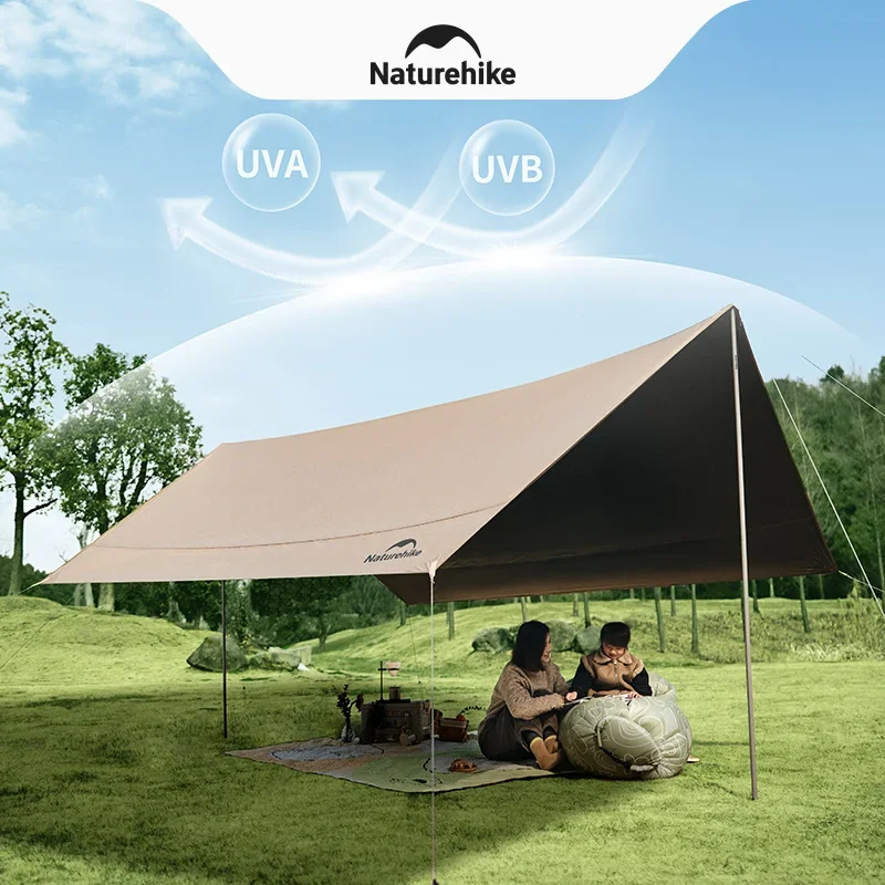 Naturehike Black Coating Tarp 17㎡ Portable Rainproof UV Protection Canopy Tent 10-12 Person Outdoor Park Camping Sun Shelter