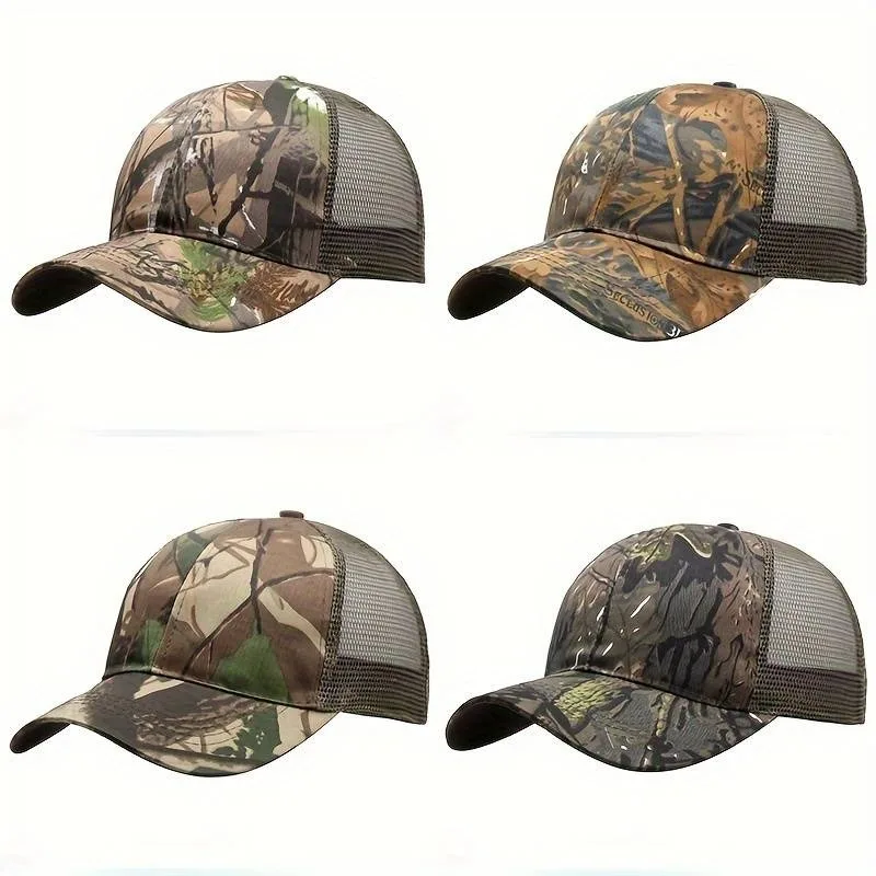 Camouflage Mesh Baseball Cap Outdoor Tactical Breathable Hat For Hiking Hunting, Ideal Choice For Gifts