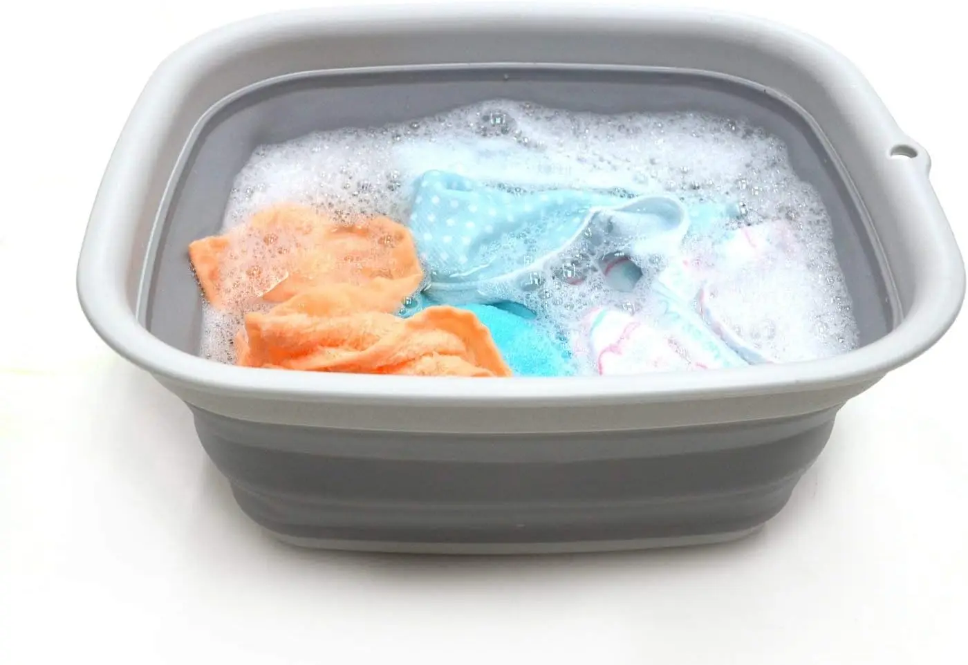 

Collapsible 9.45L Dish Tub - Foldable Washing Basin for Space Saving Storage, Portable for Camping & BBQ (Grey)