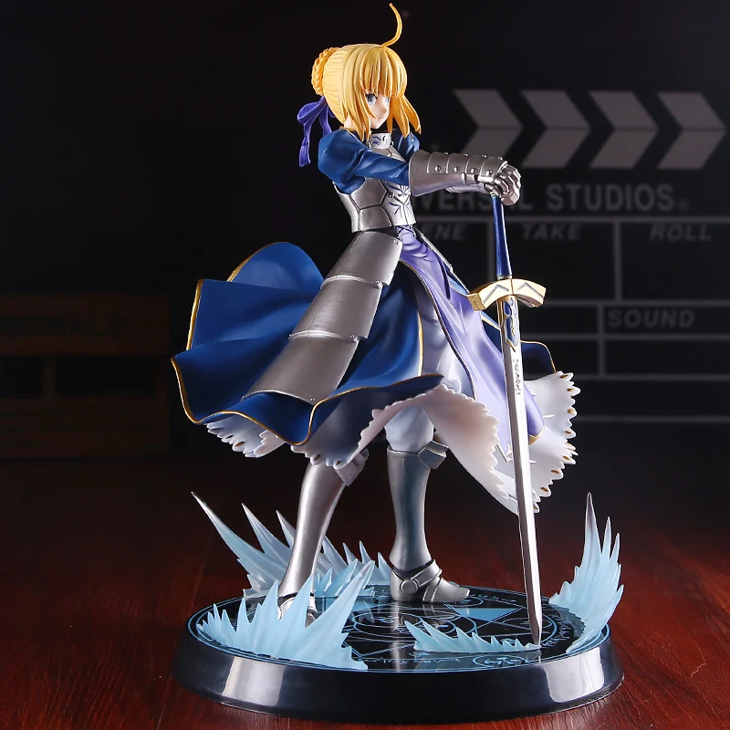 25Cm Fate/stay Night Anime Figure Altria Pendragon Clutching The Inverted Sword's Hilt Standing Pvc Model Collectibles Toy Gifts