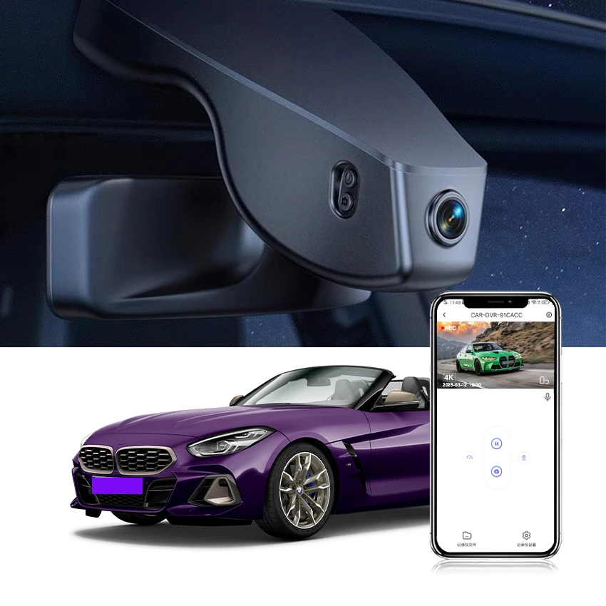 4K Dash Cam for BMW Z4 G29 2019-2026, Wireless APP Control Dashcam, 2160P Video Recorder, Easy Install