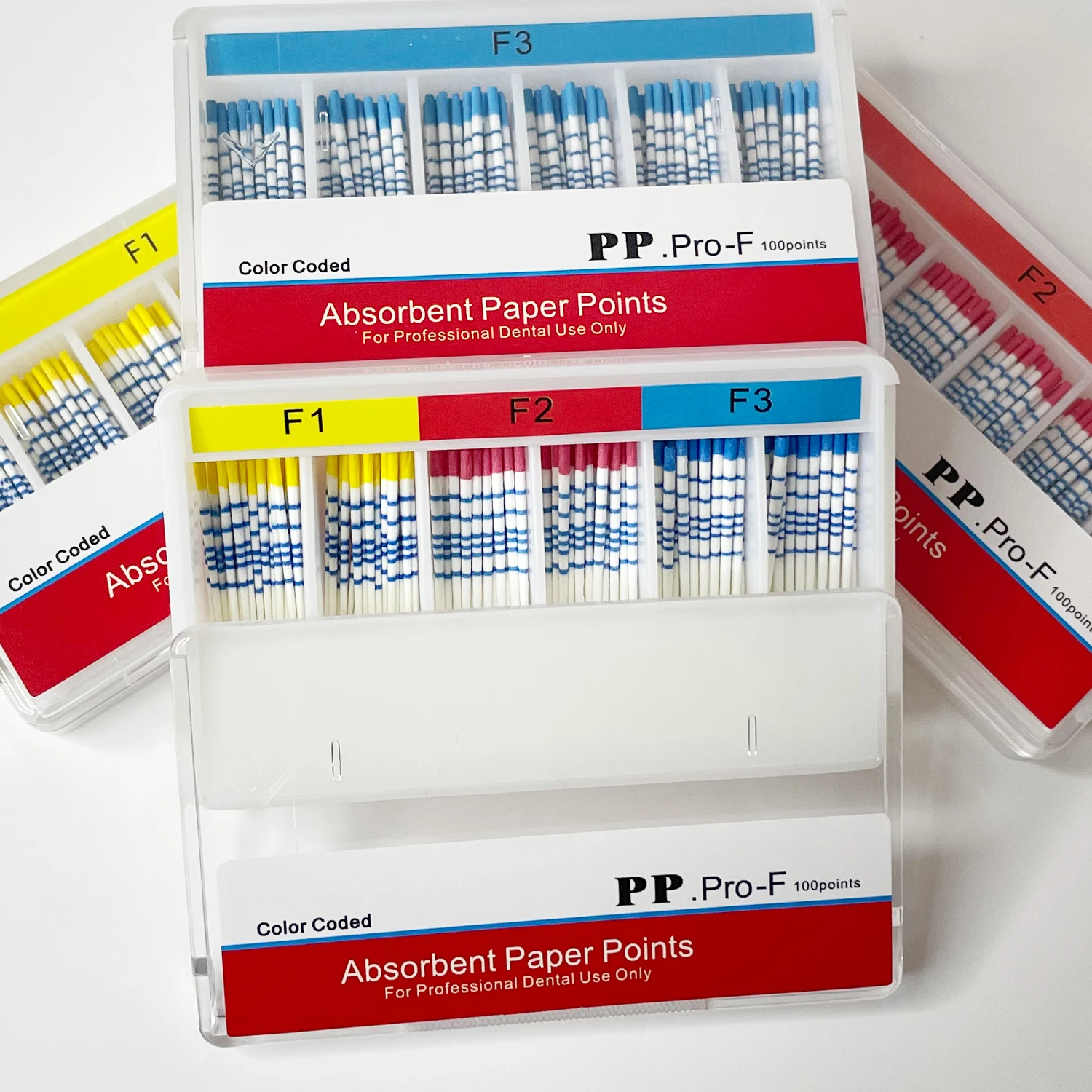 10Boxes PP Taper F1 F2 F3 Dental Endodontics Paper Tips With Scale Cone Disposable Absorbent Paper Points Dentistry Materials