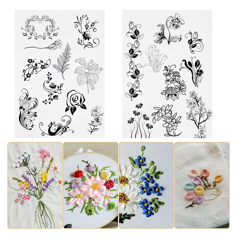 ELECT-Stick & Stitch Embroidery Paper For Embroidery Dissolvable Embroidery Transfer For Transferring Embroidery Patterns 12PC