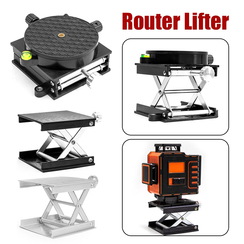 Laser Level Bracket Lifter Router Plate Table Woodworking Machinery Laboratory Lifting Stand Manual Lift Platform Carpenter Tool