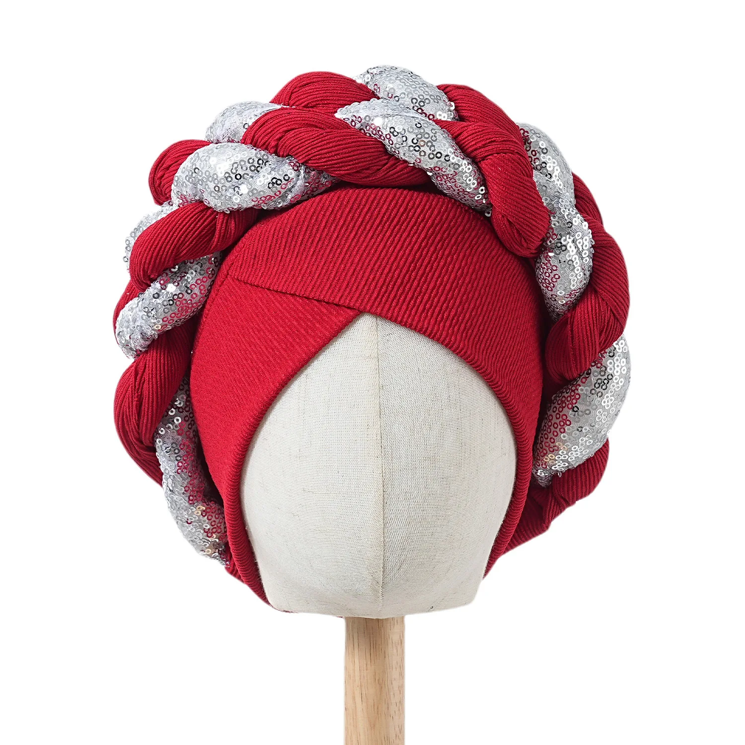 

Индийская коса с блестками, африканские женские повязки на голову, Нигерия, готовый головной убор, тюрбан, кепка для женщин, головной убор Auto Gele, вечерние чехлы