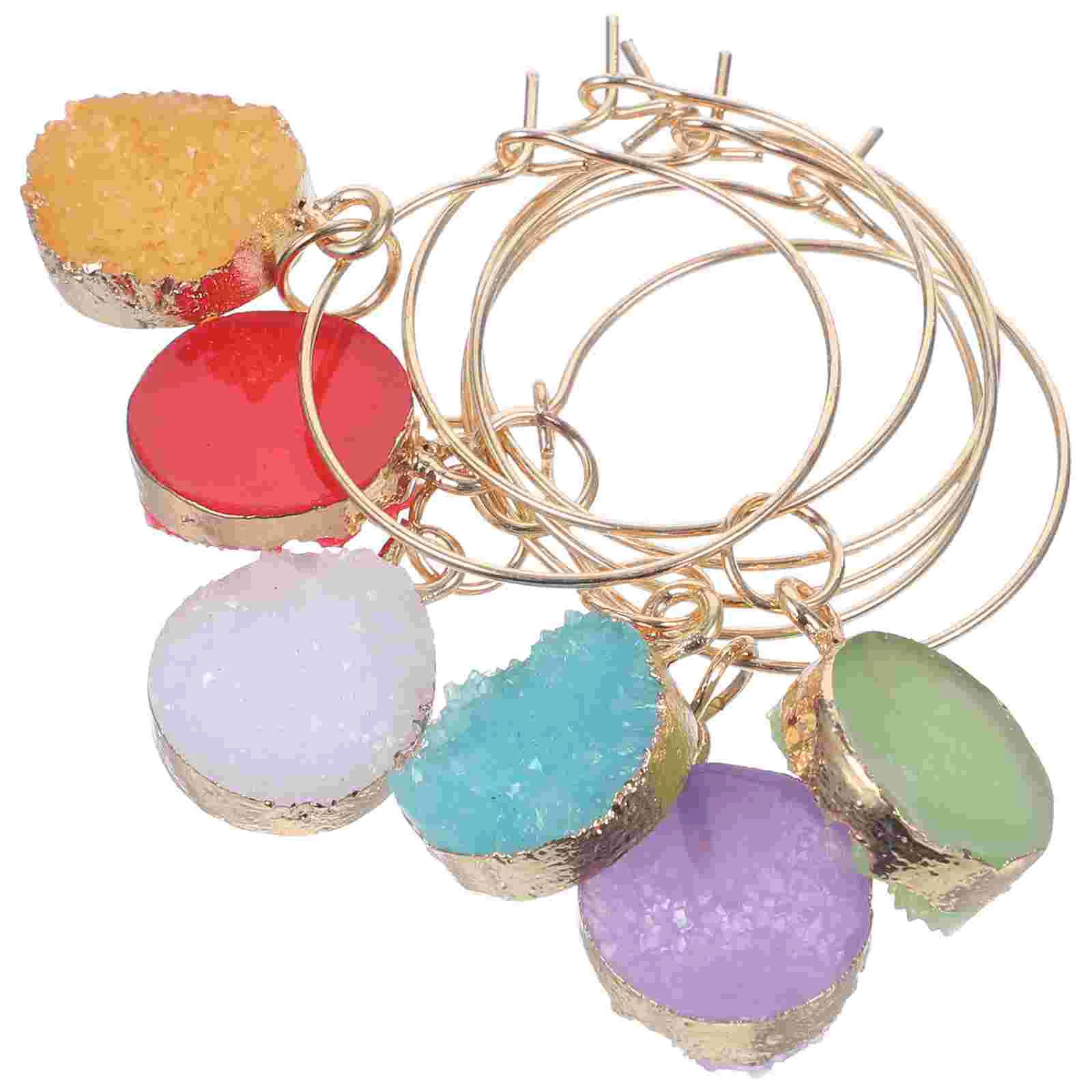 

6 Pcs Bottle Pendant Cocktail Glasses Markers Identifiers Drink Plastic Creative Charms