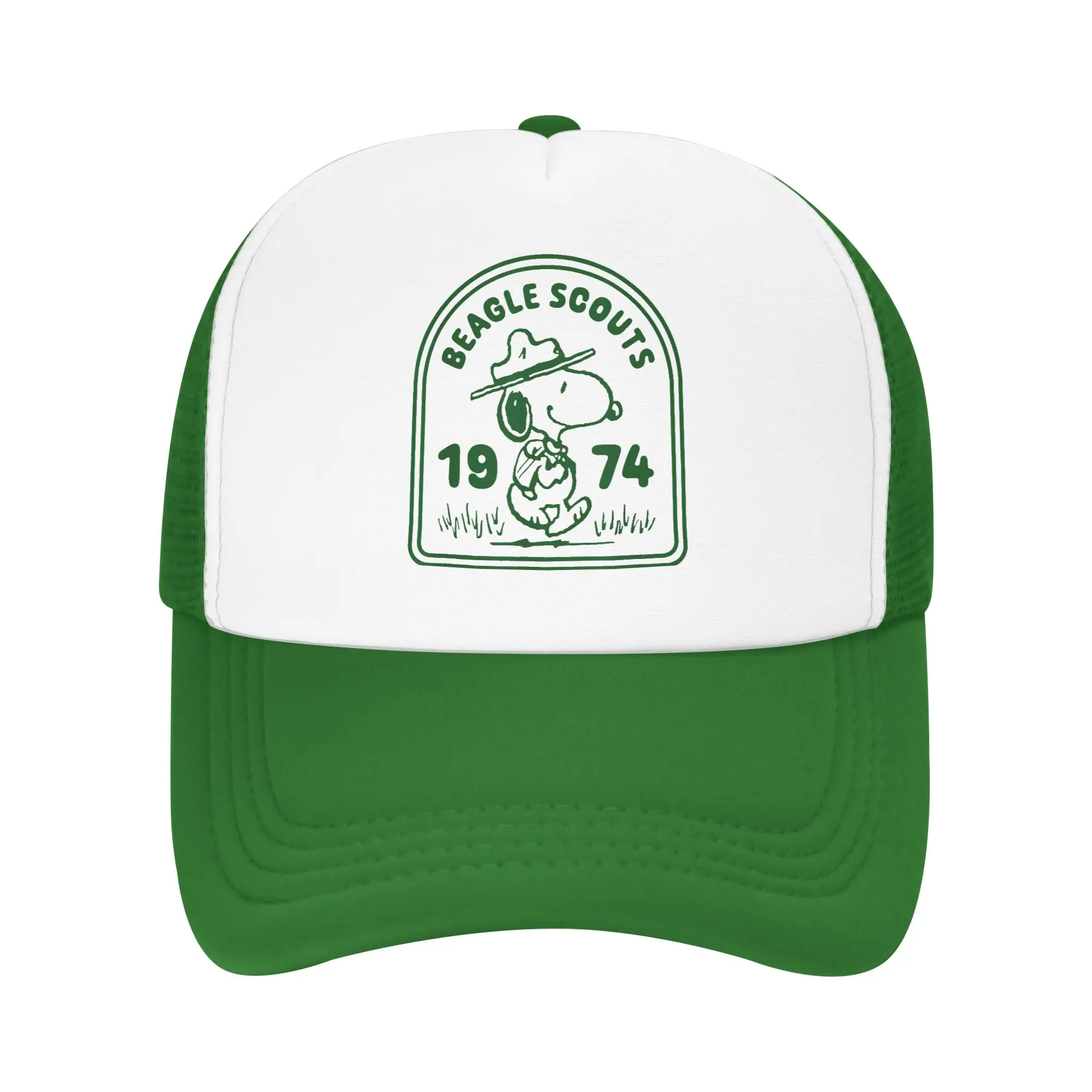 Snoopys Beagle Scouts Trucker Cap Unisex Cartoon Hats Sun Hat Sports Cap Adjustable Polyester Mesh Baseball Cap Summer
