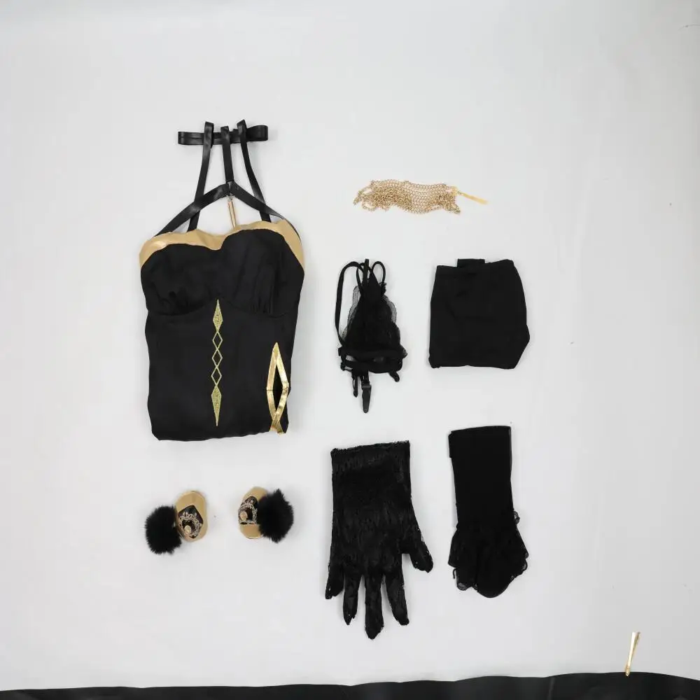 الكبار أنيا فورجر تأثيري حلي فستان أسود مجموعة كاملة الوردي هالوين عيد الميلاد Coser النساء ملابس للحفلات فستان هدية