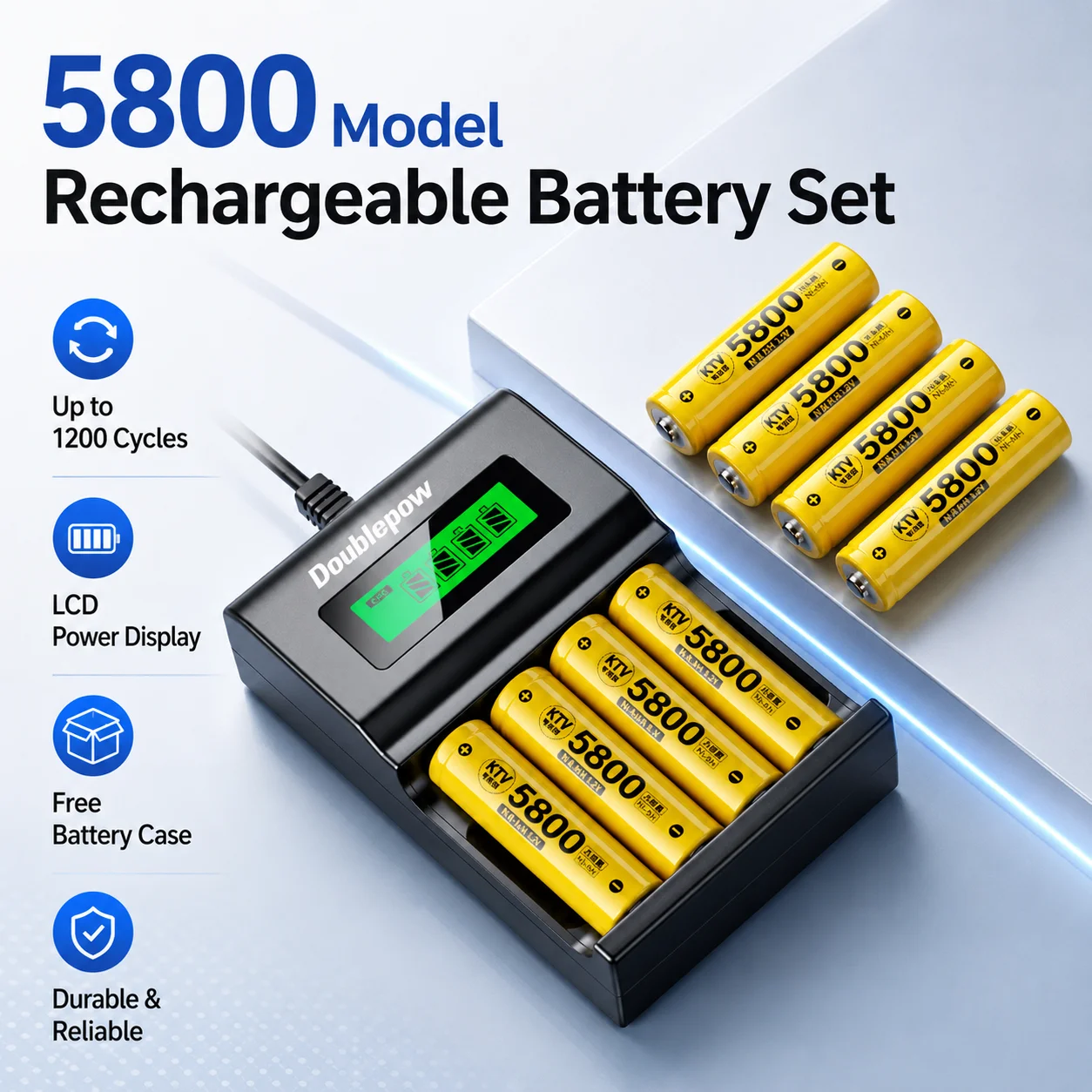 

AA 1.2V 3300mAh High Capacity Rechargeable Battery Charger Kit Universal For KTV Wireless Microphone