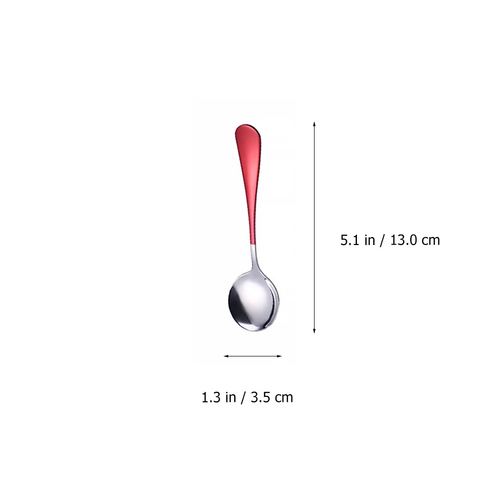 

10pcs Stirring Spoon Set Stainless Steel Coffee Dessert Spoons Gold Silver Round Tableware For Kids Adults Lightweight