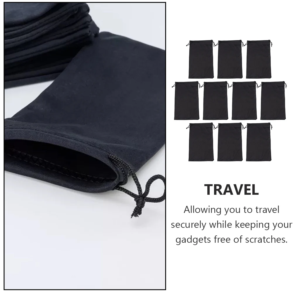 

20pcs Glasses Storage Bag Soft Flannel Sunglasses Pouch Black Ski Goggle Bags Protective Lens Case Travel Pouches Eyewear