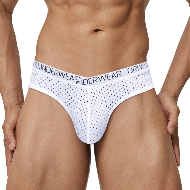 Man Underwear Mesh Sexy Soft Men Briefs Slip Breathable Low Waist U Convex Pouch Comfortable Male Panties For Gay Dropshipping