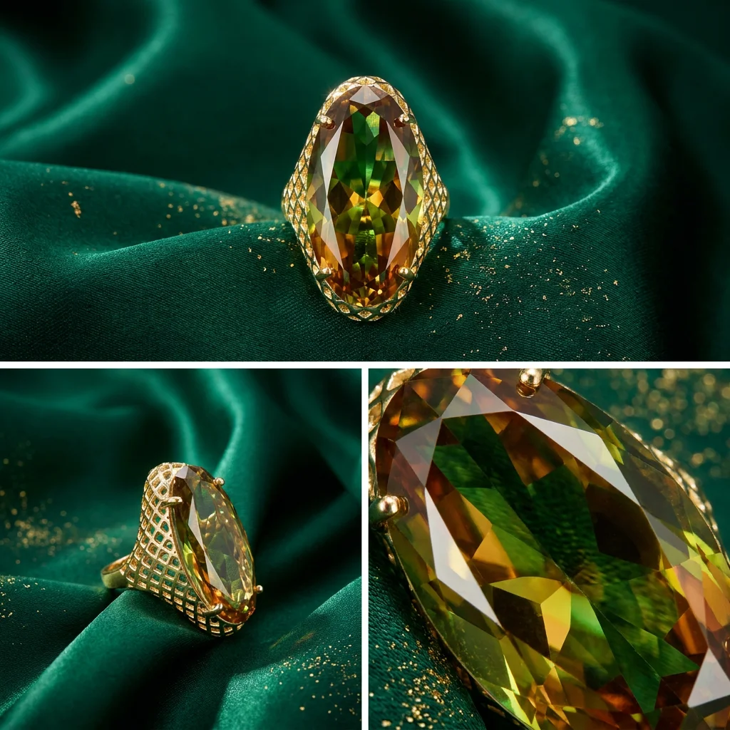 Ovaler, farbwechselnder Zultanit-Ring für Damen, lichtempfindlicher Sultanit-Edelstein, elegantes Statement-Geschenk, klassisches Design. – Detail 2
