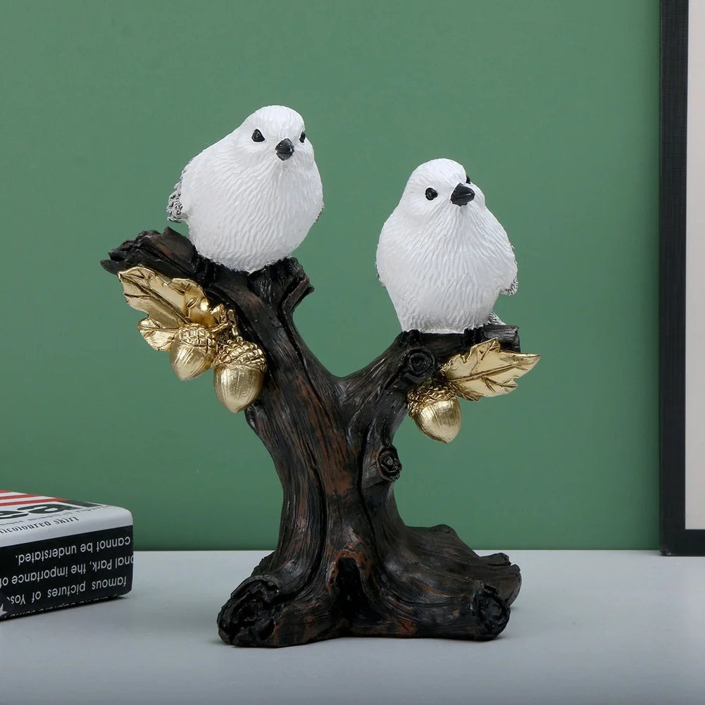 Modern Bird Resin Ornament for Living Room Bedroom or Study Decor 15 x 9 x 18.3 cm Compact Size for Small Spaces