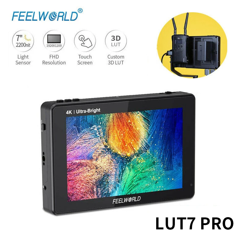 

Feelworld LUT7 Pro 7 "4K 3D LUT Touchscreen Camera Monitor HDMI Expansion Installation Touch Screen HDR Waveform