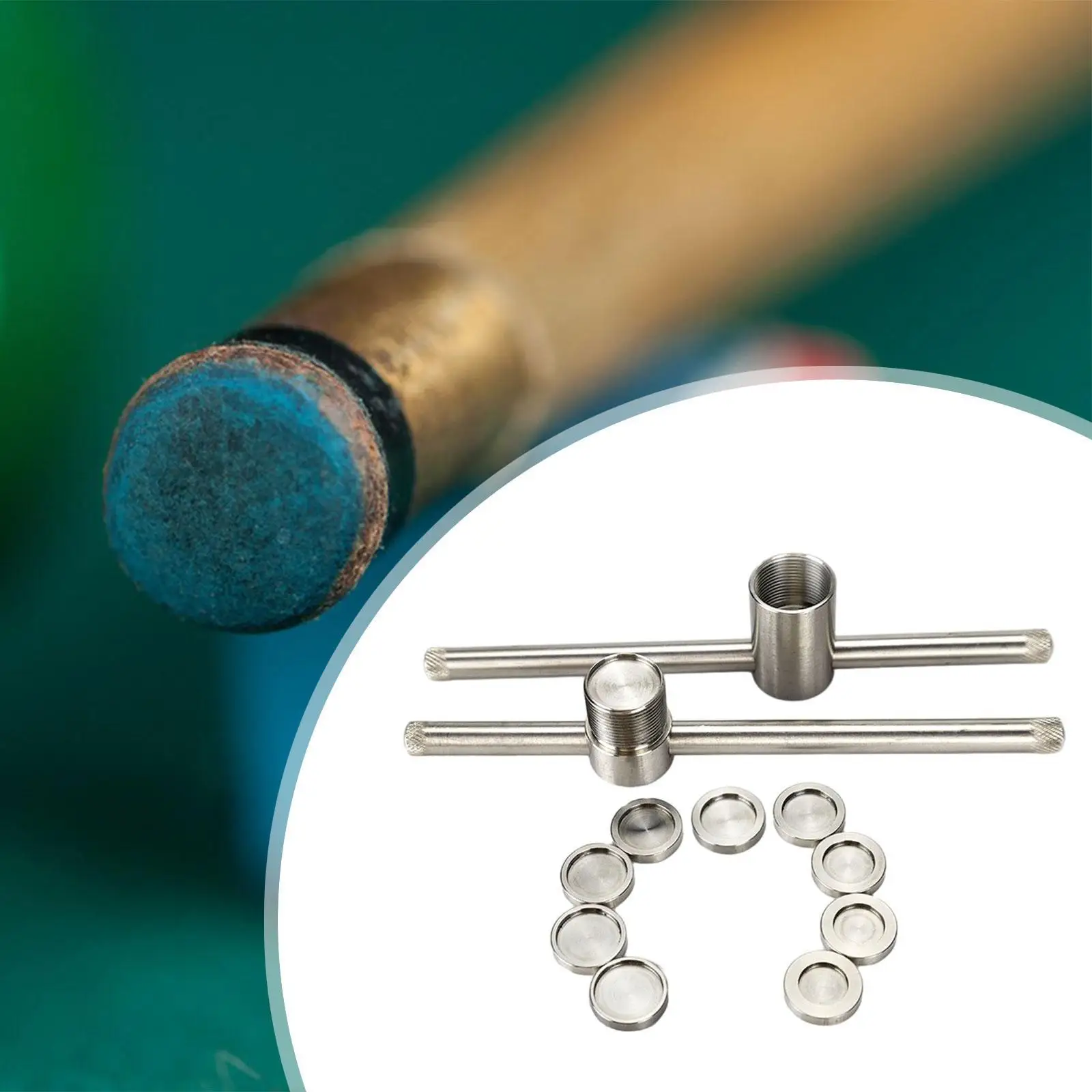 Strumento per pressa con punta per stecca Strumento per testa di pressione per stecca Robusto strumento per modellare la punta della stecca da biliardo