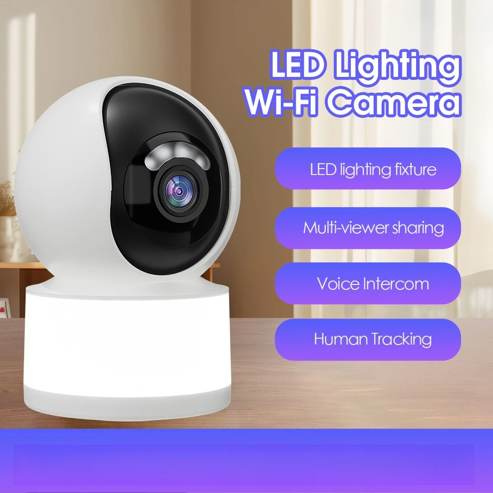

3MP Indoor Baby/Pet Monitor Camera - WiFi/AP Hotspot 128GB TF Card (24-Day Record) Night Vision Home Surveillance Cam