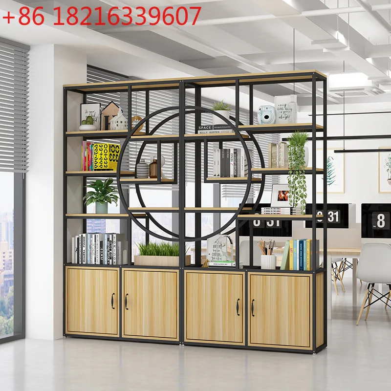 

Офисная книжная полка, многослойная полка для хранения, новая китайская рамка для богу, витрина из кованого железа, стеллаж для хранения