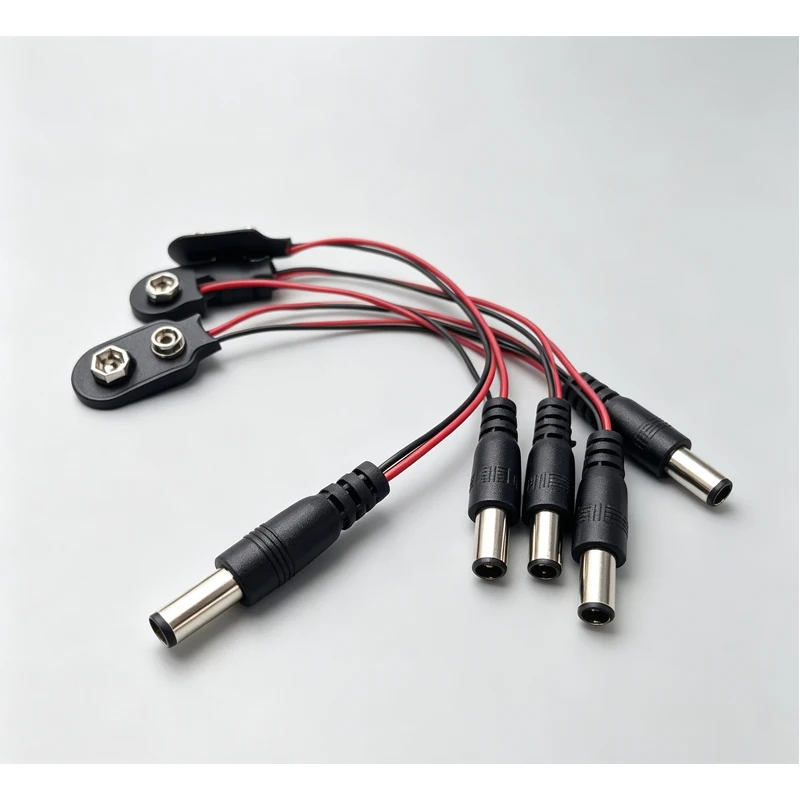 5 Stück Experimentelles 9V Batterie-Snap-Stromkabel zu DC 9V Clip Stecker Batterieadapter für Arduino Uno R3 DIY Jack-Stecker – Detail 1