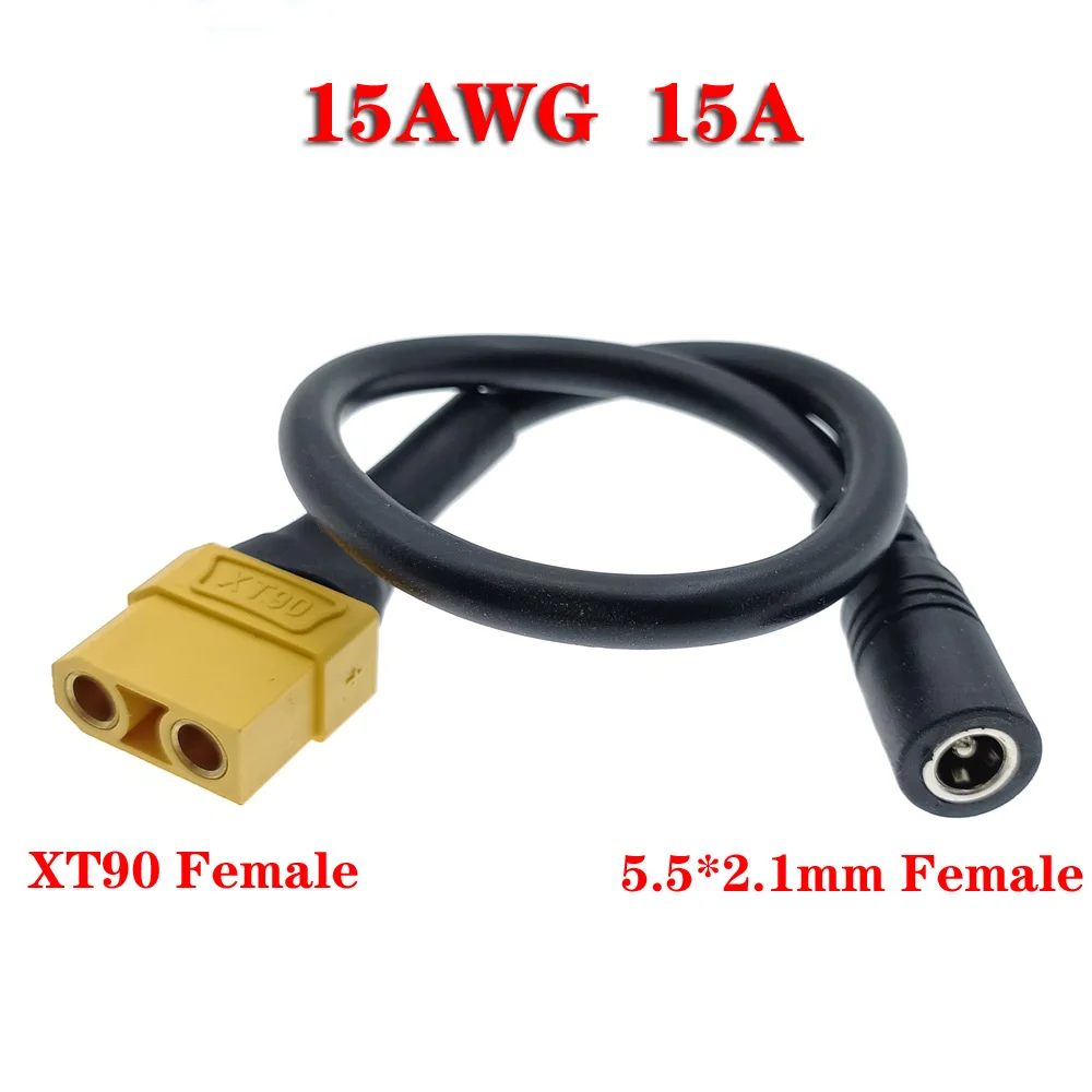 15AWG 15A Charging Wire XT90 Plug Female Male To DC 5.5*2.1 5.5*2.5mm Connector Battery Charging Adapter Cable Conversion Wire