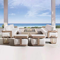 New Design Morden Outdoor Patio Furniture Sofa Set All Weather Waterproof Fabric Aluminum Sofa