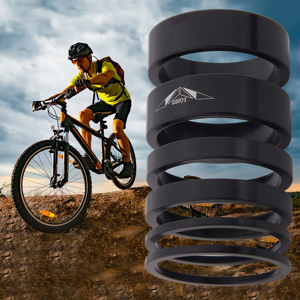 

6Pcs Bike Fork Washer Set Aluminum Alloy Bicycle Headset Spacer Bicycle Front Fork Stem Spacers Kit for 28.6mm Front Fork Bike