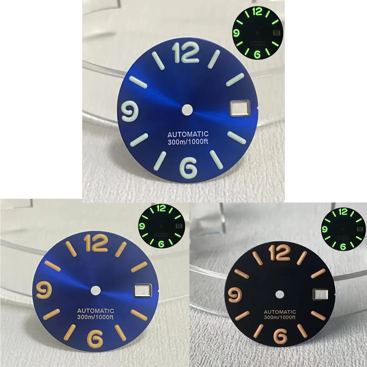 Watch Accessories 28.5MM S Logo Literal New Modified Green Night Light Cute Font Compatible with NH35NH36 Movements Men Watch