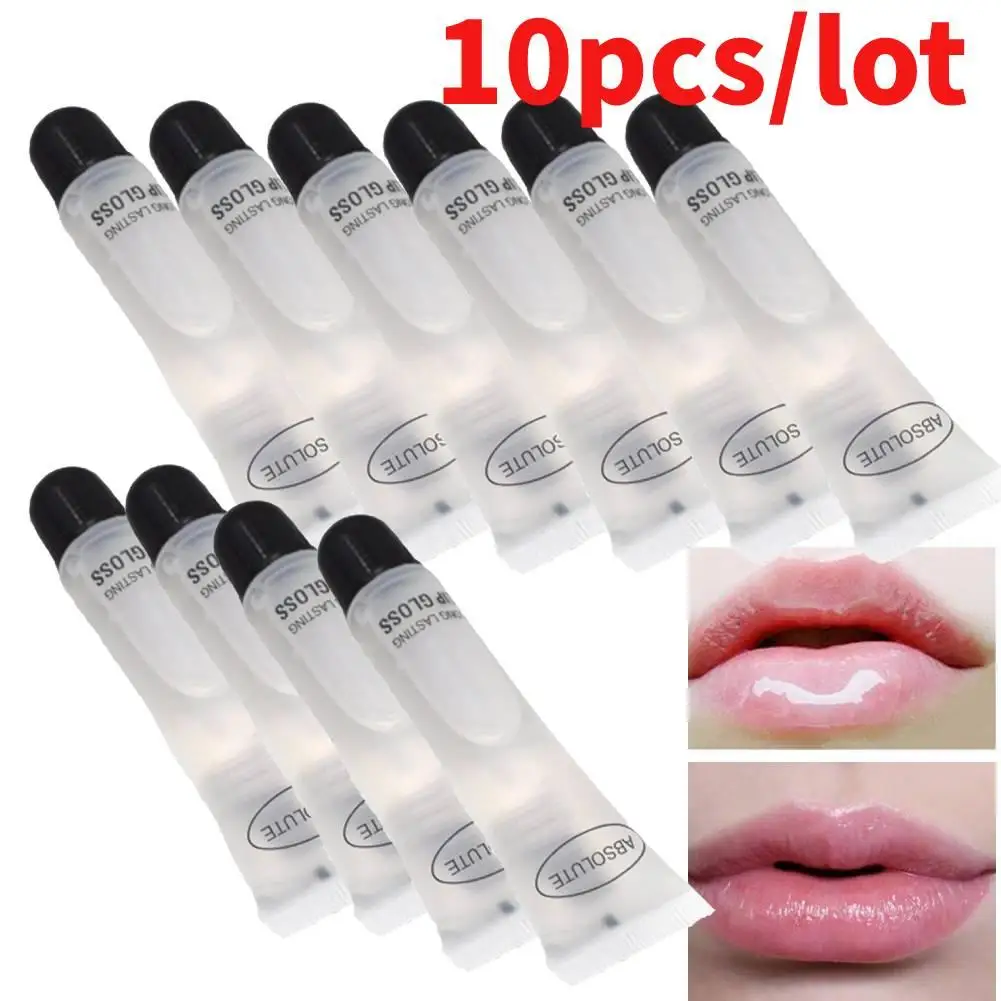 10pcs Makeup Clear Lip Gloss Liquid Lipstick Kit Nutritious Lips Protect Tube Lip Lipgloss Winter Transparent Moisturizer