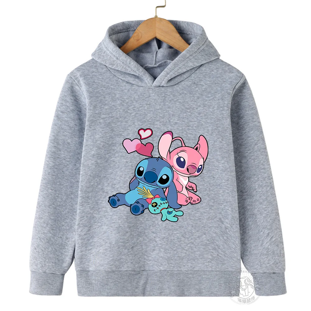 Disney Stitch Street Fashion Sweater for Boys and Girls, Children\'s Sports Pullover, Outdoor Sports Hoodie