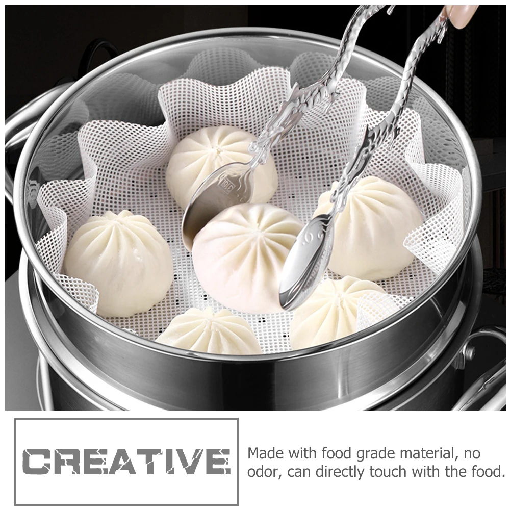 

2 Pcs Silicone Steamer Liners Anti Stick Reusable Kitchen Gadgets Food Grade Steaming Pads Baking Mats Steam Cooking
