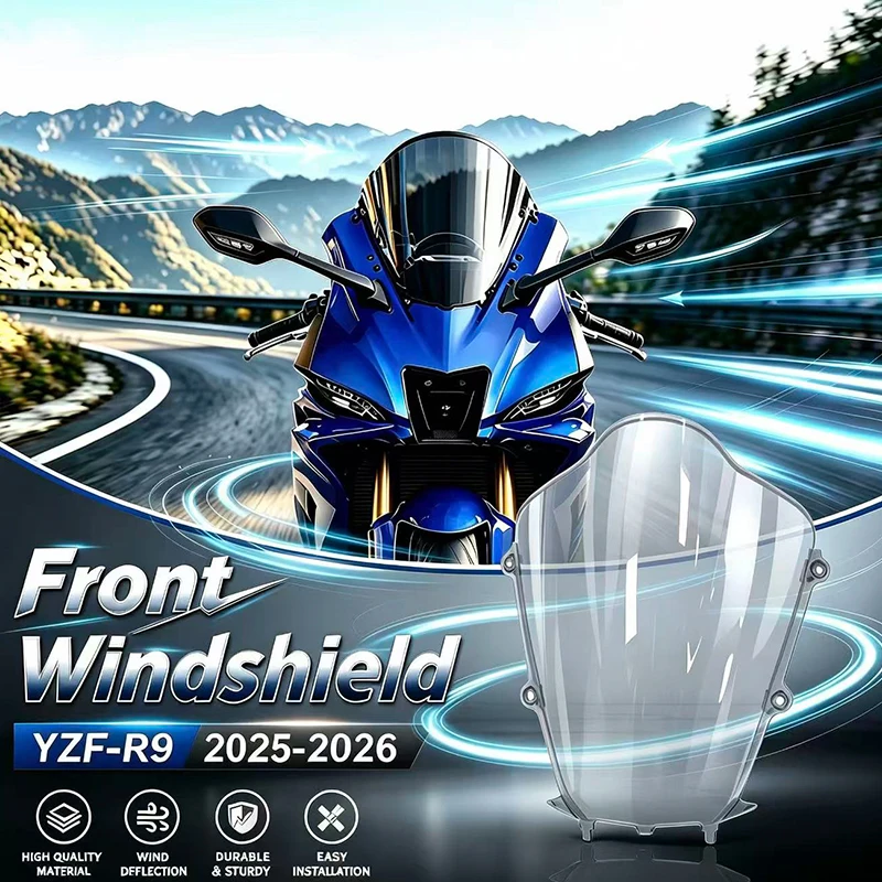 For Yamaha YZF-R9 YZF R9 YZFR9 2025 2026 3 Color Motorcycle Windscreen Windshield Windproof Wind Screen Double Bubble Accessorie