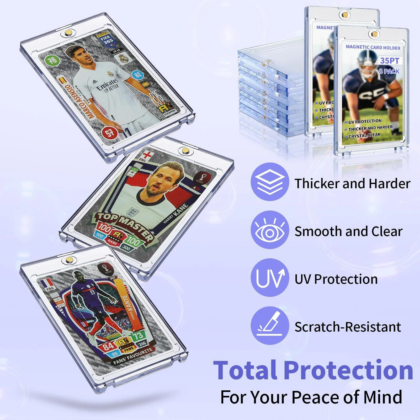 1/6/10pcs Magnetic Card Holder with Strong Magnet Transparent Groove for Sports Cards Photo Display and Storage