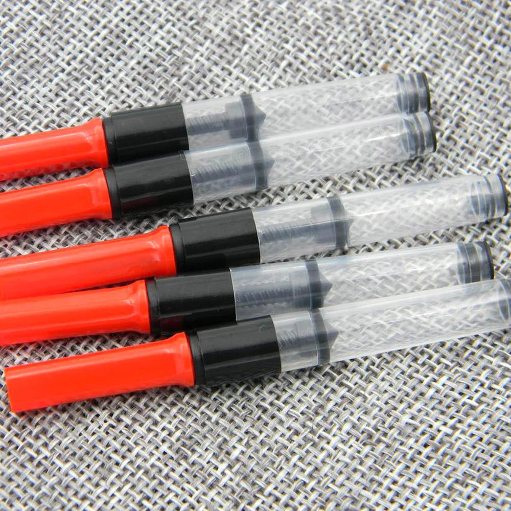 5pcs red Fountain Pen Ink Converter Cartridges 3.4mm Hot Sale Pen Refill Stationery Office School Supplies image 4