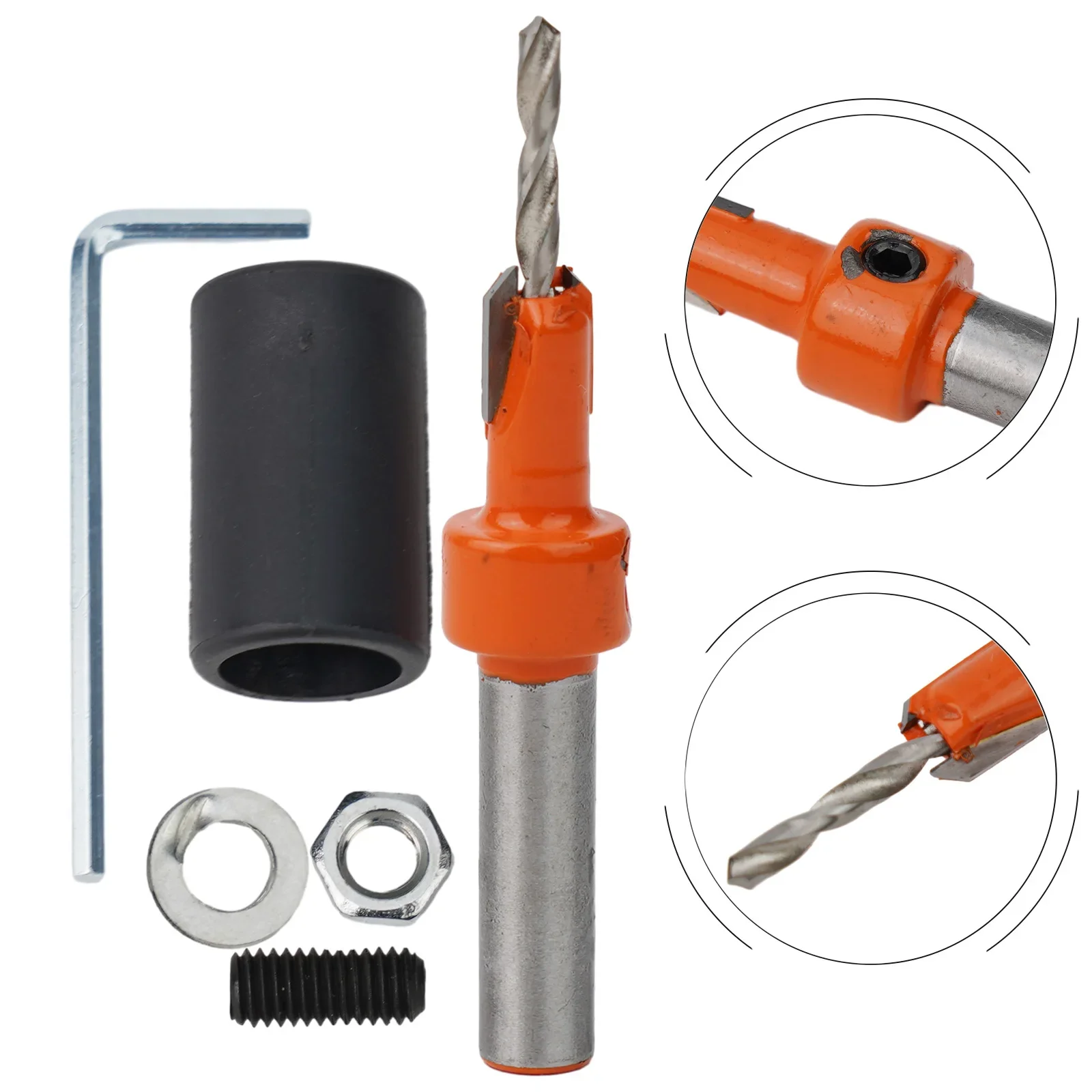 Carpintaria Countersink Broca, Router Bit Screw Extractor, Rolha de broca de demolição para fresa madeira
