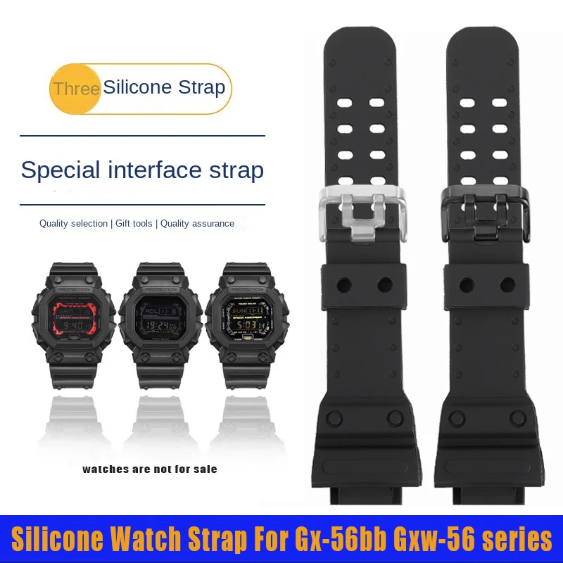 Bracelet Accessories For Casio Gshock Large Square Silicone Watch Strap Gx-56bb Gxw-56 Large G Rubber Watchband Gx 56 with tool