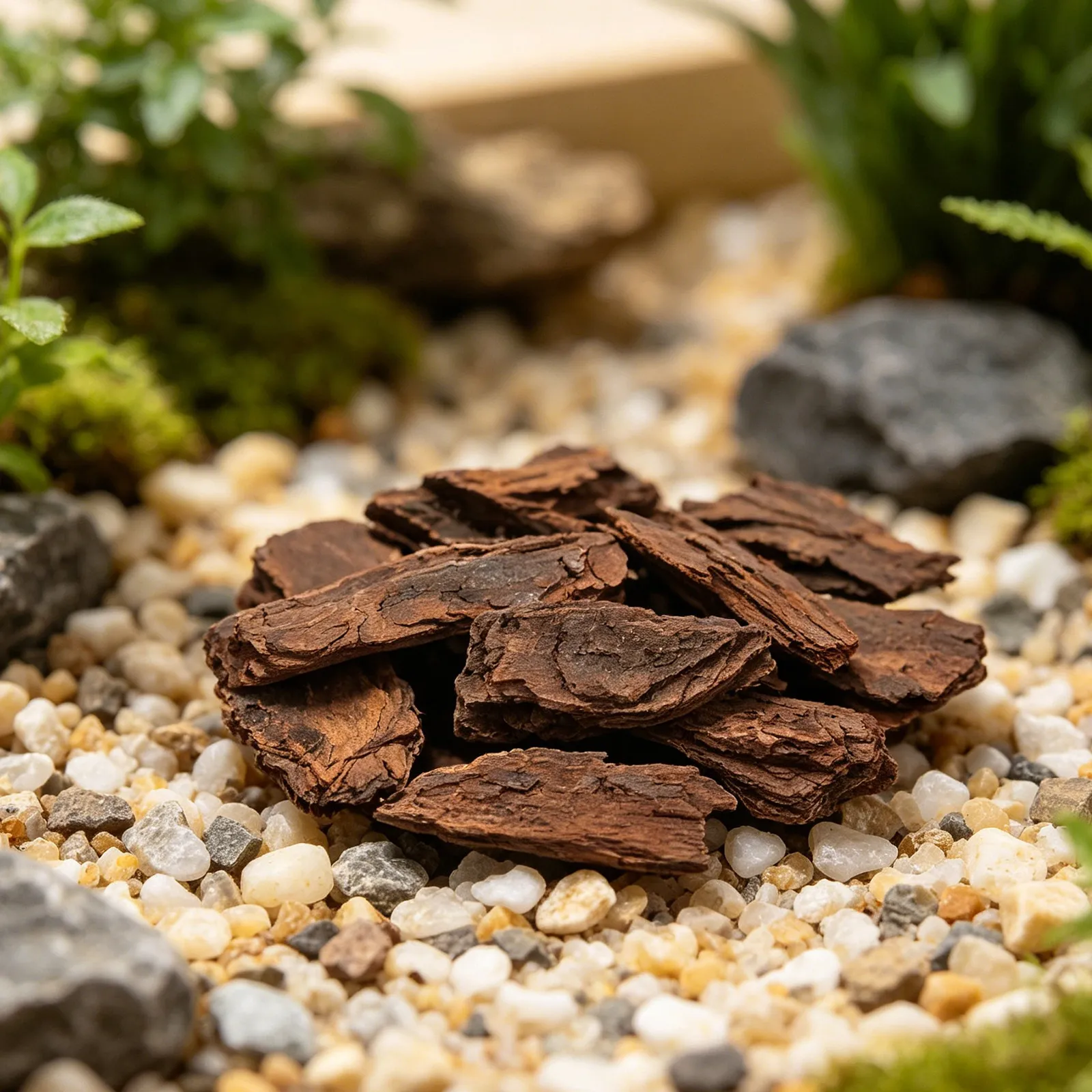 10Pcs Decorative Bark Chips Realistic Tree Bark for Miniature Scenery Natural Texture for Dioramas Fairy Garden Terrarium Sand