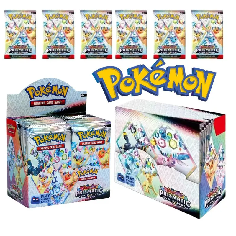 360 Peças/Conjunto de Cartas Pokémon em Inglês Prismatic Evolutions Scarlet Violet 151, Cartas de Batalha em Inglês para Presentes