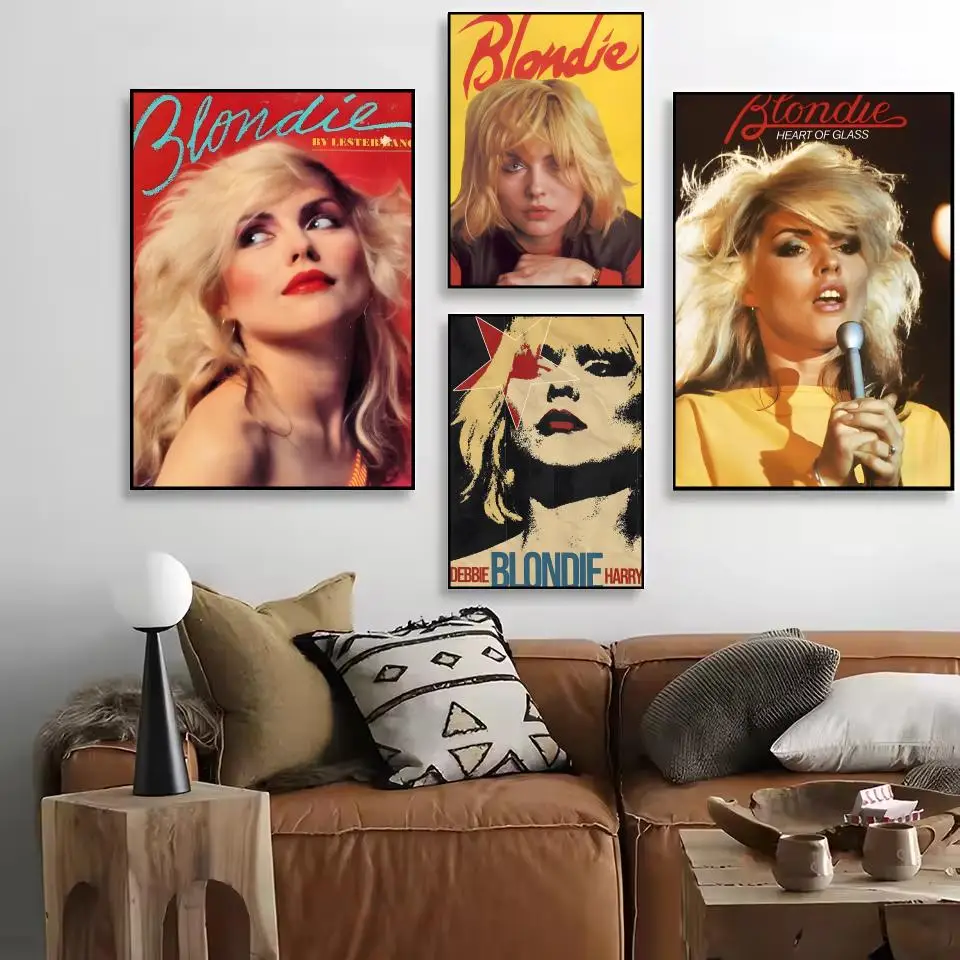 لوحة روك باند بي شقراء الخط المنزلي وغرفة النوم المقاومة للماء من القماش ملصق غير مؤطر جدار الفن طباعة الديكور جدارية #2