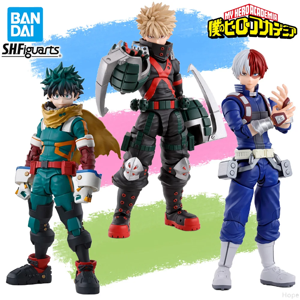 

In Stock Original BANDAI SHFiguarts My Hero Academia Izuku Midoriya Bakugo Katsuki Todoroki Shoto Figure Anime Action Model Toy